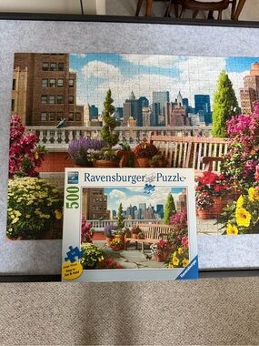 Ravensburger Rooftop Garden Puzzle - Blue, Green, Pink, Yellow